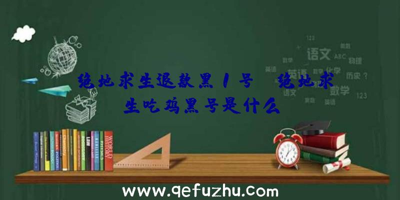 「绝地求生退款黑1号」|绝地求生吃鸡黑号是什么